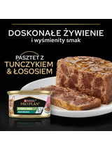 PRO PLAN Sterilised Wilgotny pasztet z łososiem i tuńczykiem Mokra karma dla kota 85g