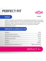PERFECT FIT (Adult 1+) 4x750g Bogaty w łososia - sucha karma dla kota dorosłego