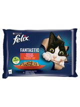 FELIX Wiejskie Smaki w galaretce z wołowina i kurczakiem 4x85g