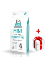 BRIT CARE Mini Grain-Free Light&Sterilised 2kg + niespodzianka dla psa GRATIS!