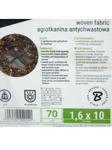 Agrotkanina PP czarna UV 70g 3,2 x 10 m