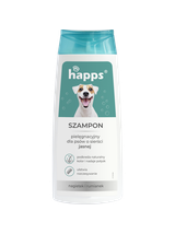 HAPPS - szampon pielęgnacyjny dla psów o sierści jasnej 200ml + 2x Czyścik do usuwania sierści - łapka GRATIS!!