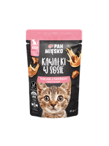 PAN MIĘSKO Kawałki w sosie Kurczak z królikiem 85g dla kociaka