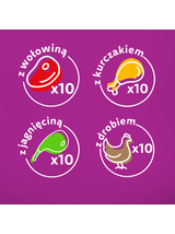 WHISKAS Adult saszetki 160x85g Klasyczne Posiłki - mokra karma dla dorosłego kota, w sosie (kawałki z: wołowiną, kurczakiem, jagnięciną, drobiem)