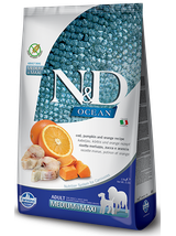 FARMINA N&D Ocean canine COD, PUMPKIN & ORANGE ADULT MEDIUM & MAXI 11kg/ Opakowanie uszkodzone (8363) !!!