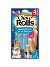 INABA Churu Rolls dla Kota – Tuńczyk z Przegrzebkami 4x10g