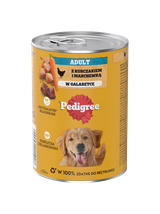 PEDIGREE Adult puszka 6x400g - mokra karma pełnoporcjowa dla dorosłych psów, z kurczakiem i marchewką w galaretce