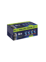 Brit Premium by Nature Cat Value Pack for Adult Cats 40x100g (Delicate Chunks in Gravy)