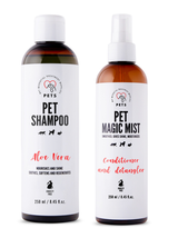 PET Shampoo Aloe Vera/Szampon Aloesowy 250ml Odżywczy i nabłyszczający + Pet Magic Mist - Magiczna Mgiełka do Sierści 250ml Łatwe rozczesywanie i odżywiona sierść