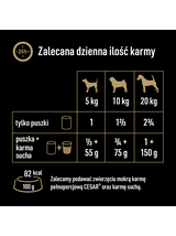 CESAR puszka 12x400g - mokra karma pełnoporcjowa dla dorosłych psów bogata w wołowinę, przybrana marchewką, fasolką i ziołami