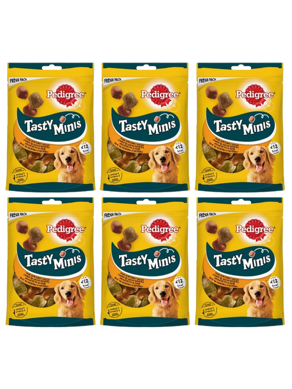 PEDIGREE Tasty Minis 6x130g - przysmak dla dorosłych psów, o smaku kurczaka i kaczki