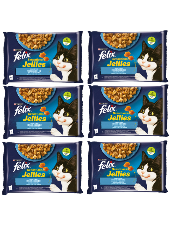 FELIX Sensations Jellies Karma dla kotów smaki rybne w galaretce 12x(4x85g)