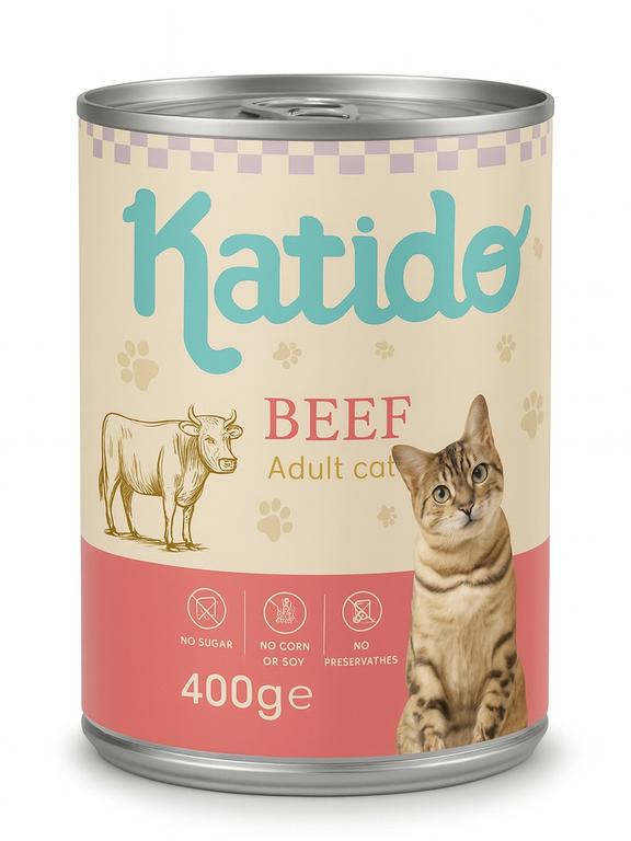 Katido Mokra karma dla kotów z Wołowiną 400g