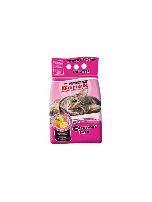 SUPER BENEK Żwirek Compact Cytrusowa Świeżość 10l