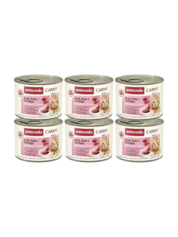 ANIMONDA Cat Carny Adult smak: indyk i krewetki 6 x 200g