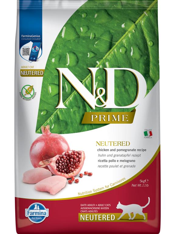 N&D PRIME CAT NEUTERED CHICKEN & POMEGRANATE ADULT 5KG