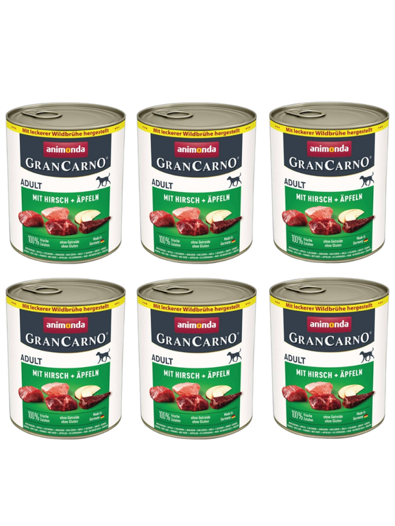 ANIMONDA GranCarno Adult Dog smak: Jeleń + jabłko 6x800g