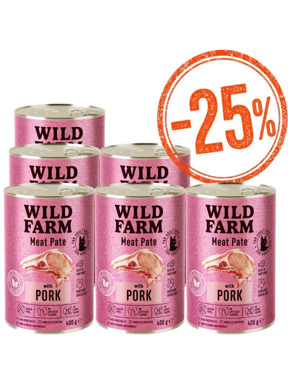 WILD FARM Pate with Pork 6x400g - bezglutenowa karma dla kota