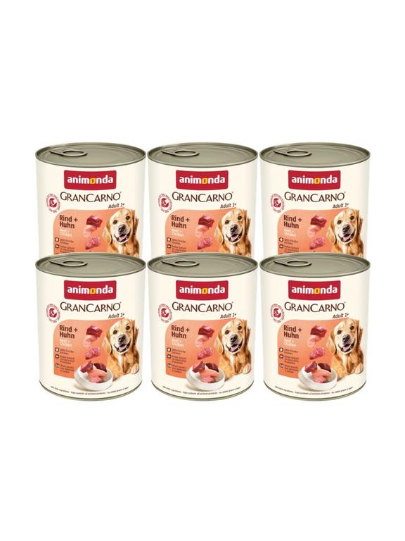 ANIMONDA GranCarno Adult Dog smak: Wołowina + kurczak 6 x 800g