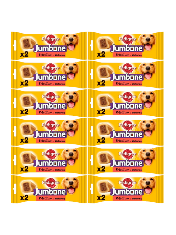 PEDIGREE® Jumbone™ 12x180g – przysmak dla dorosłych psów, o smaku wołowiny i drobiu