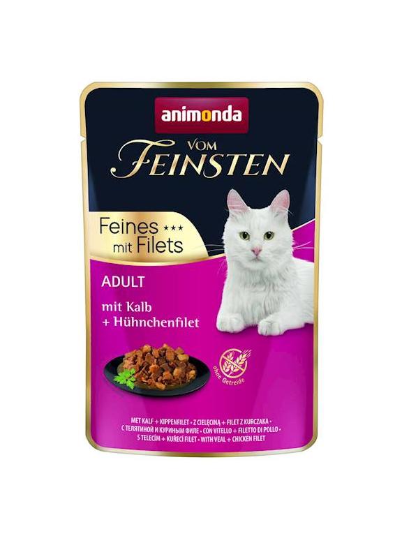 ANIMONDA Cat Vom Feinsten Adult Cielęcina + filet z kurczaka saszetka 85g