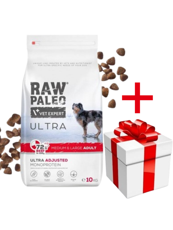 Vetexpert Raw Paleo Ultra Beef Adult Medium/ Large 10kg + niespodzianka dla psa GRATIS!!!