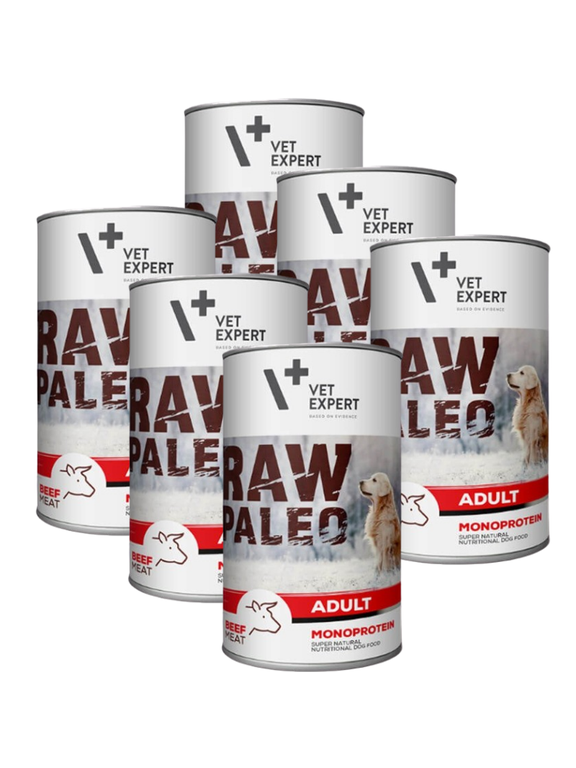 Vetexpert RAW PALEO adult beef 6x400g - wołowina puszka