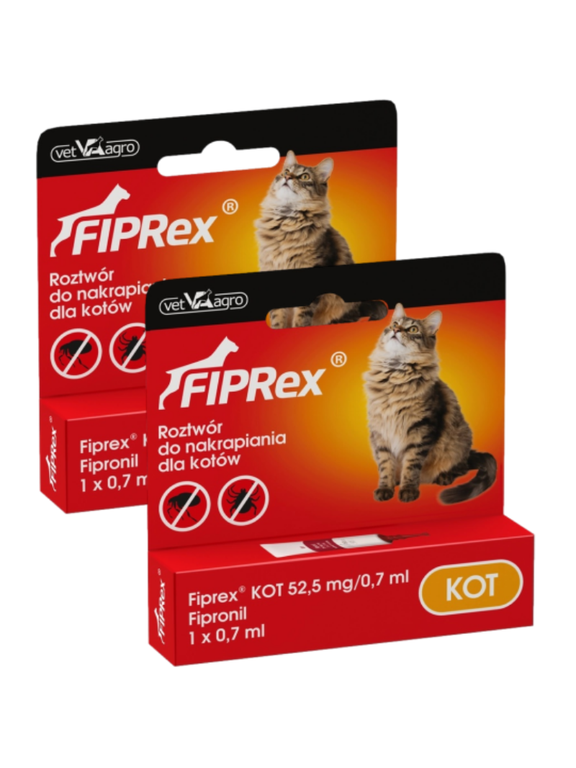 Fiprex KOT, 52,5 mg/0,7 ml, roztwór do nakrapiania dla kotów (2szt)