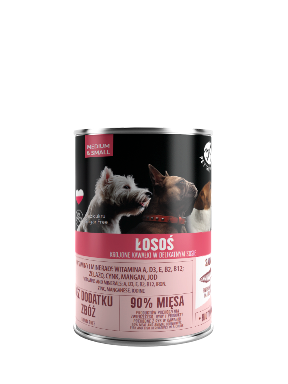 PetRepublic kawałki w sosie z łososiem 400g dla psa