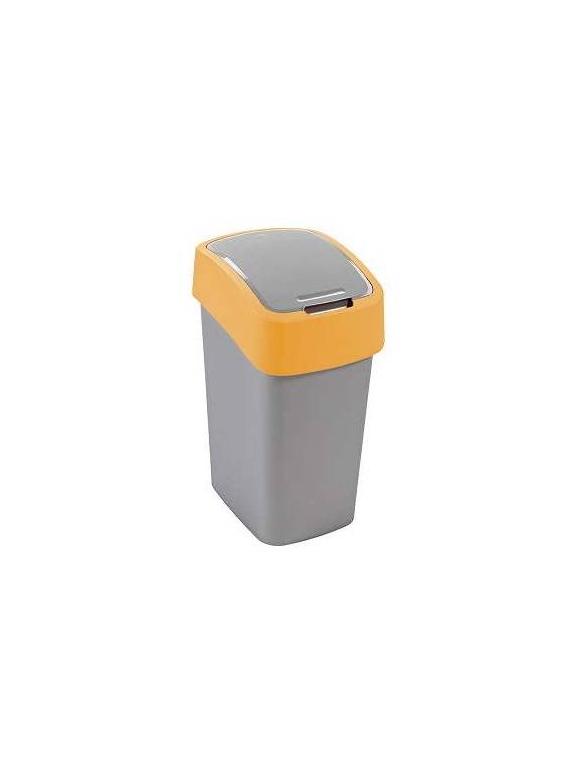 Curver Kosz na śmieci "FLIP BIN" 9L Srebrny/pomarańczowy