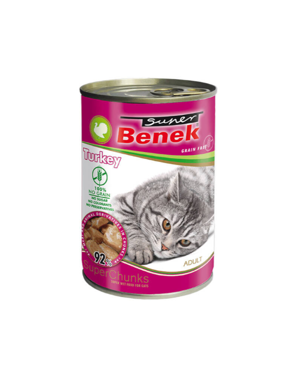 Super Benek KOT bezzbożowe kąski z indykiem w sosie 415g