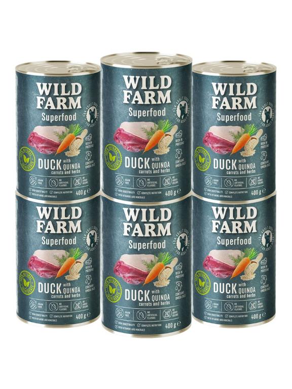 WILD FARM Superfood Duck 6x400g bezzbożowa karma dla psa