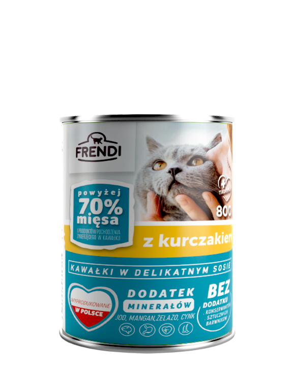 Frendi kawałki w delikatnym sosie z kurczakiem 800g dla kota
