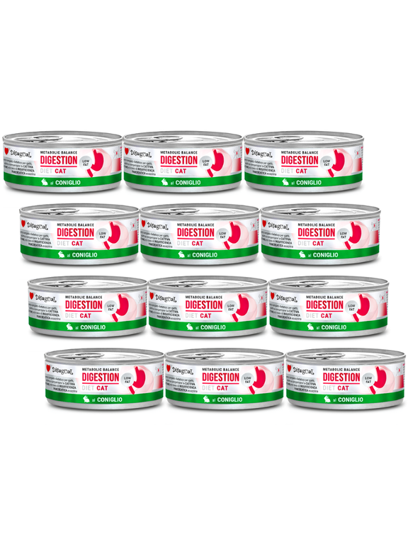 Disugual Karma mokra dla kota Weterynaryjna DIGESTION Królik (dorosły) 12x85g