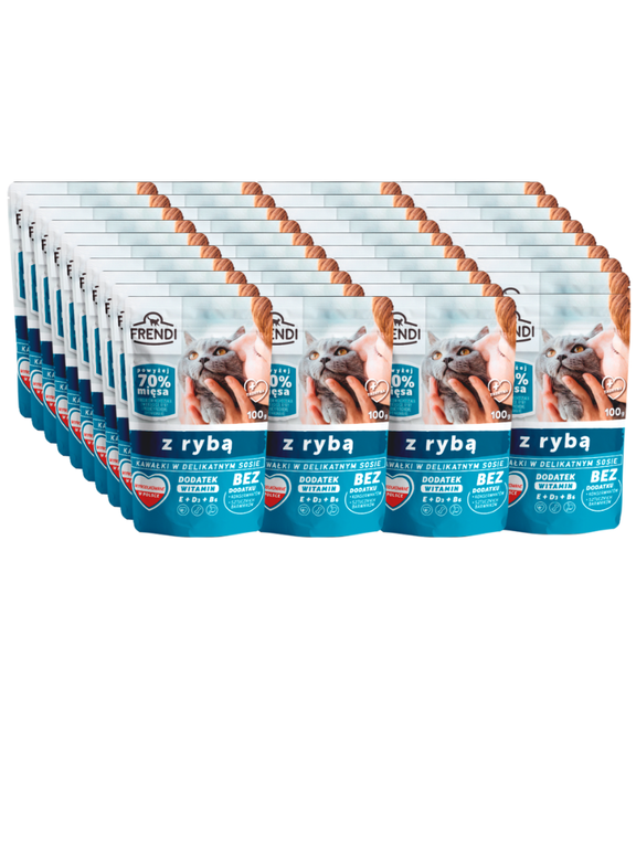 Frendi kawałki w delikatnym sosie z rybą dla kota 40x100g