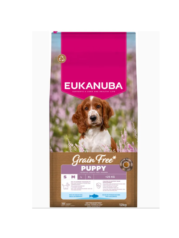 EUKANUBA Puppy&Junior Small/Medium Grain Free 12kg