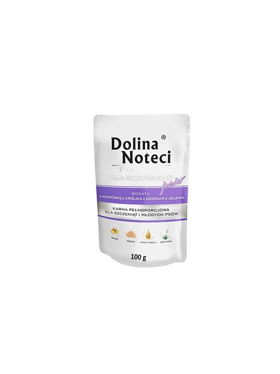 Dolina Noteci PREMIUM dla psów małych ras JUNIOR bogata w wątróbkę z królika z ozorami z jelenia saszetka 100g