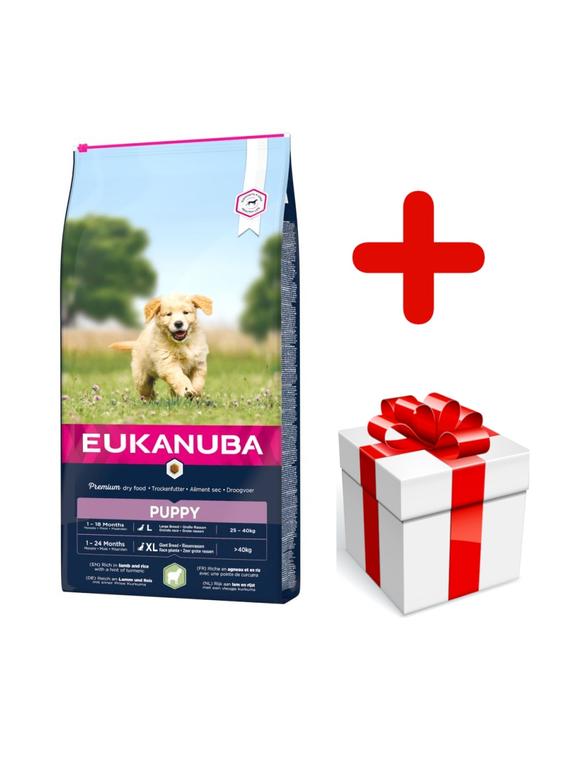 EUKANUBA Puppy&Junior Lamb&Rice Large Breeds 12kg + niespodzianka dla psa GRATIS!