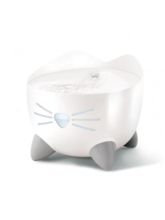 CATIT PIXI Fountain poidło dla kota z miską ze stali nierdzewnej 2,5l, 22x22x19,5 cm