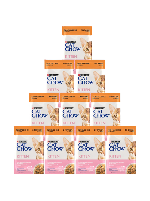 CAT CHOW Kitten Karma dla kociąt z indykiem i cukinią w galaretce 10x85g