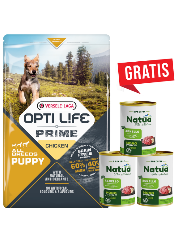 VERSELE-LAGA Opti Life Prime Puppy 2,5kg - karma bezzbożowa dla szczeniąt z kurczakiem