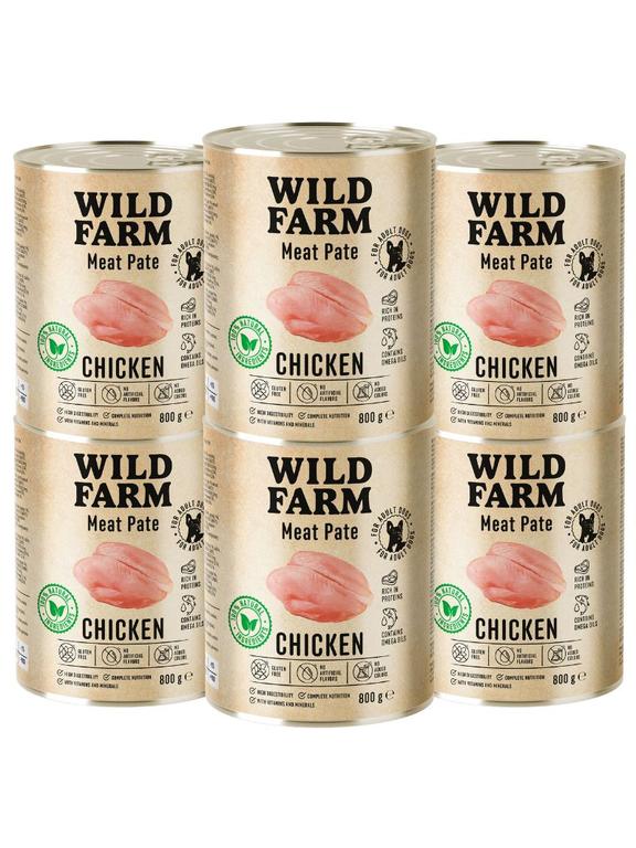 WILD FARM Pate Chicken 6x800g bezglutenowa karma dla psa