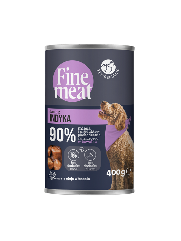 PetRepublic Fine Meat danie z indyka 400g dla psa