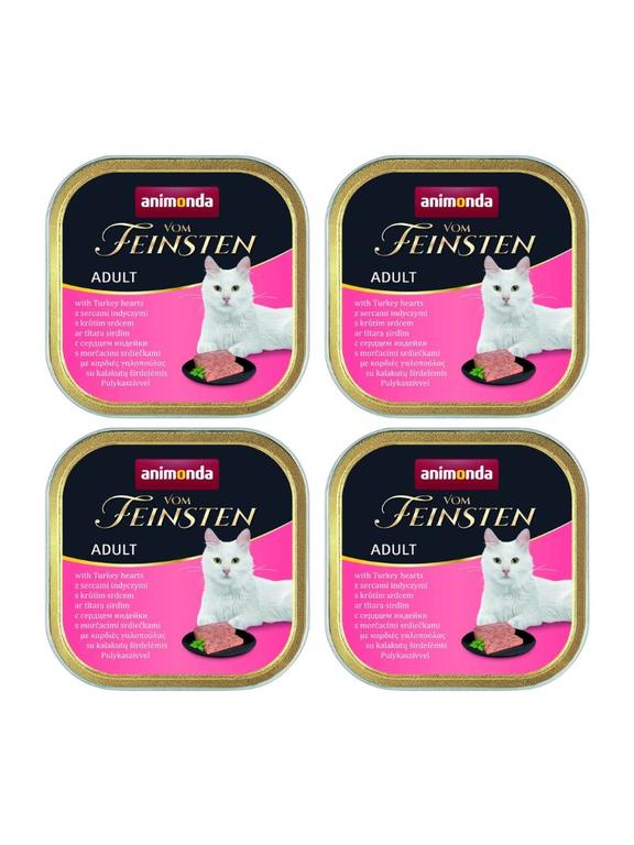 ANIMONDA Vom Feinsten Adult Cat smak: z sercami indyka 6 x 100g
