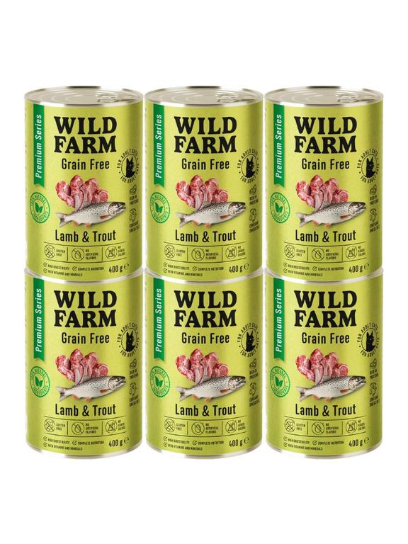 WILD FARM Premium Grain Free Lamb and Trout 6x400g  - bezzbożowa karma dla kota