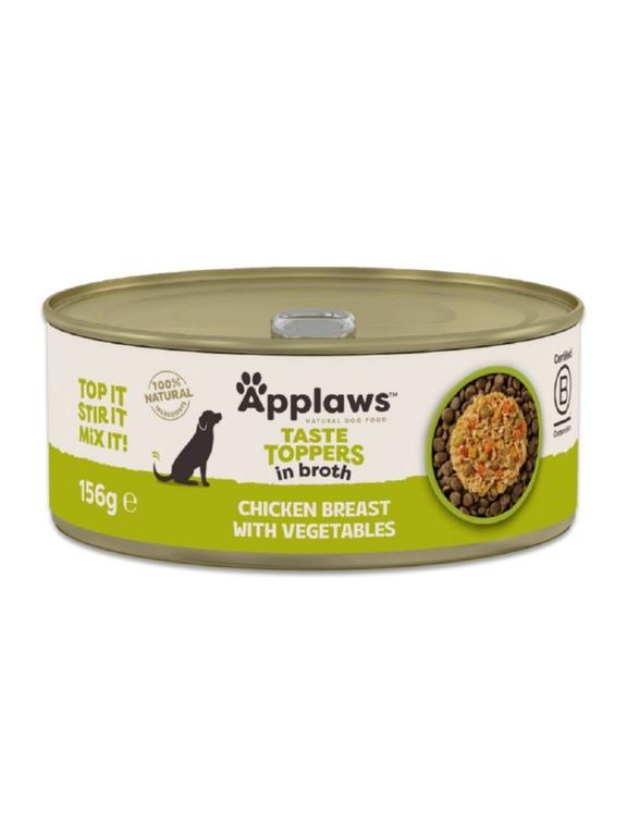 Applaws Taste Toppers Naturalna Mokra Karma dla Psów Kurczak Z Dynią Marchewką I Groszkiem W Bulionie 156g Puszka