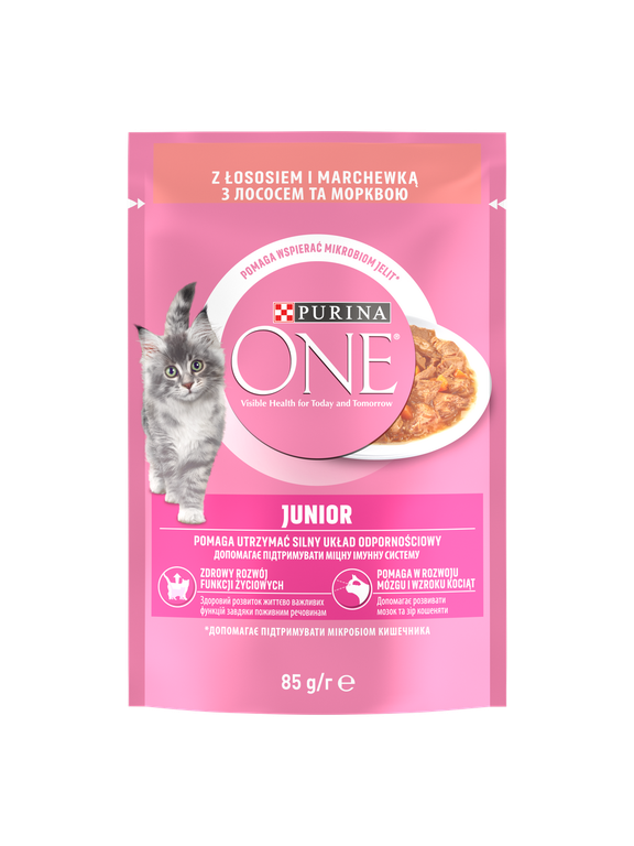 Purina One Junior Karma dla kociąt z łososiem i marchewką 85g
