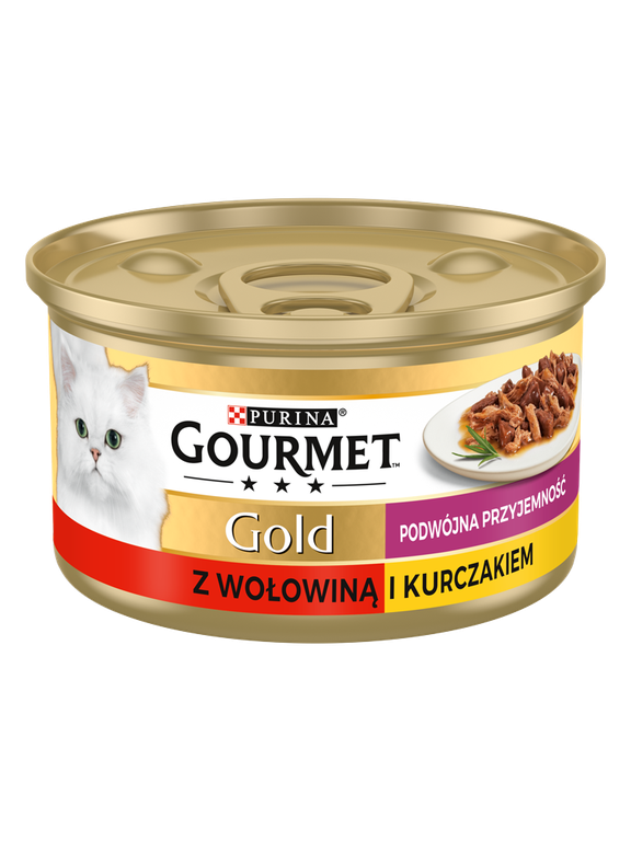 Purina Gourmet Gold z wołowiną i kurczakiem w sosie 85g