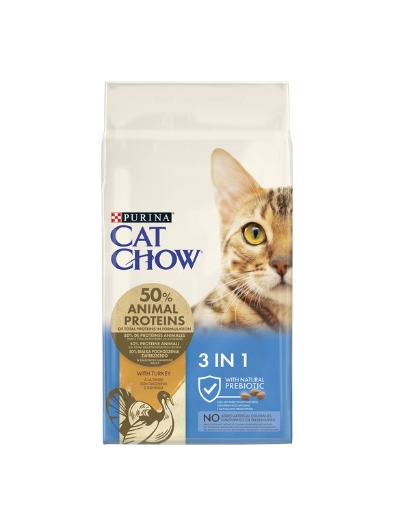 PURINA Cat Chow 3in1 Karma bogata w indyka 15kg