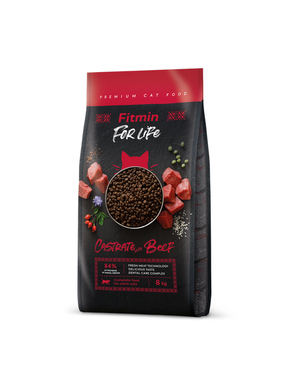 FITMIN Cat For Life Castrate  Beef 8kg